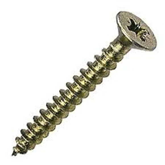 Picture of CHIPBOARD SCREW - CSK - POZ - ZYP & WAXED - M3.0 x 12mm (200)