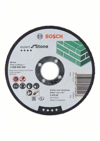 Picture of 2608600320 - BOSCH PROFESSIONAL FLAT STONE CUTTING DISC - 115 x 22 x 2.5mm