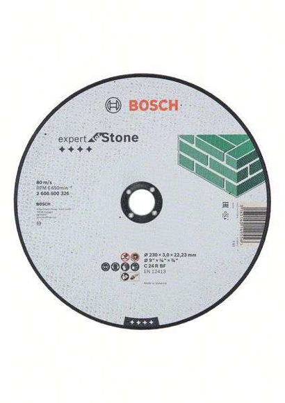 Picture of 2608600326 - BOSCH PROFESSIONAL FLAT STONE CUTTING DISC - 230 x 22.2 x 3mm