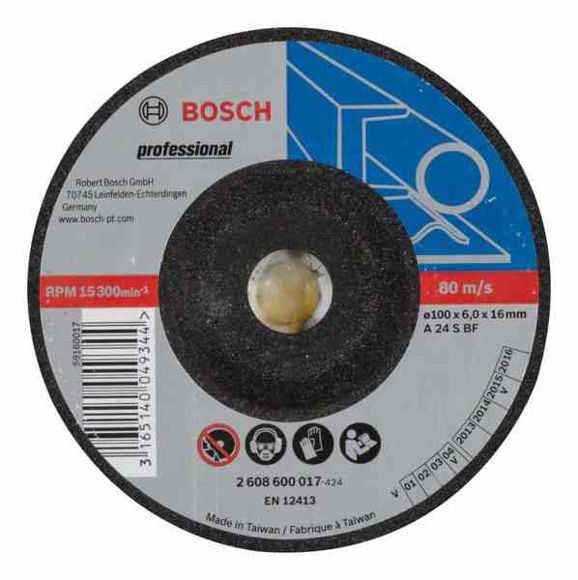 Picture of 2608600017 - BOSCH GRINDING DISC - METAL - 100 x 16mm