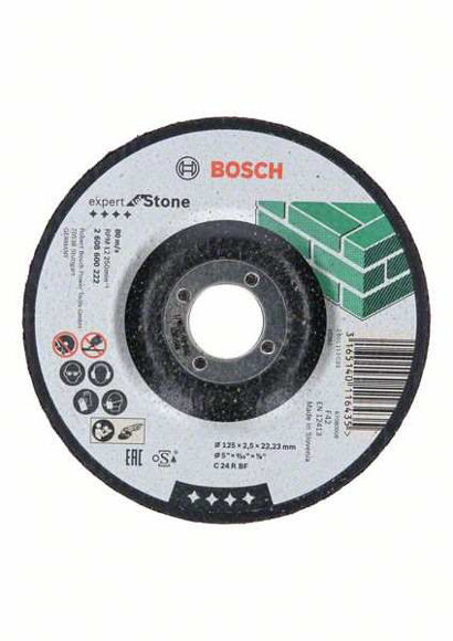 Picture of 2608600222 - BOSCH DEPRESSED CENTRE STONE CUTTING DISC - 125 x 22.2mm