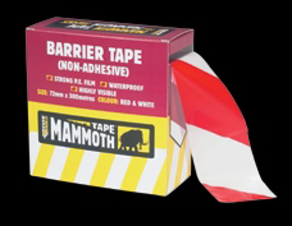 Picture of BARRIER TAPE - RED/WHITE - NON ADHESIVE - 72mm x 500m