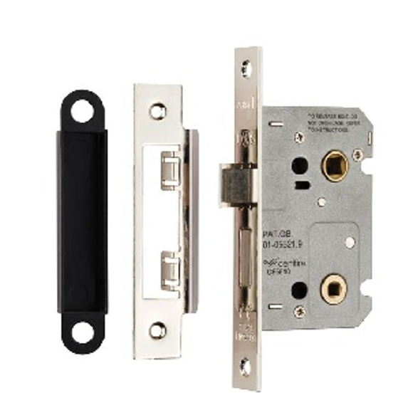 Picture of 63mm SQUARE END BATHROOM LOCK- NICKEL PLATED - I07862AA